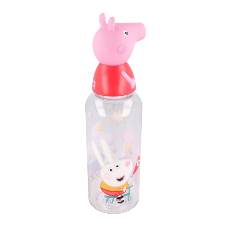 Botella De Plástico Con Tapa 3D - Peppa Pig