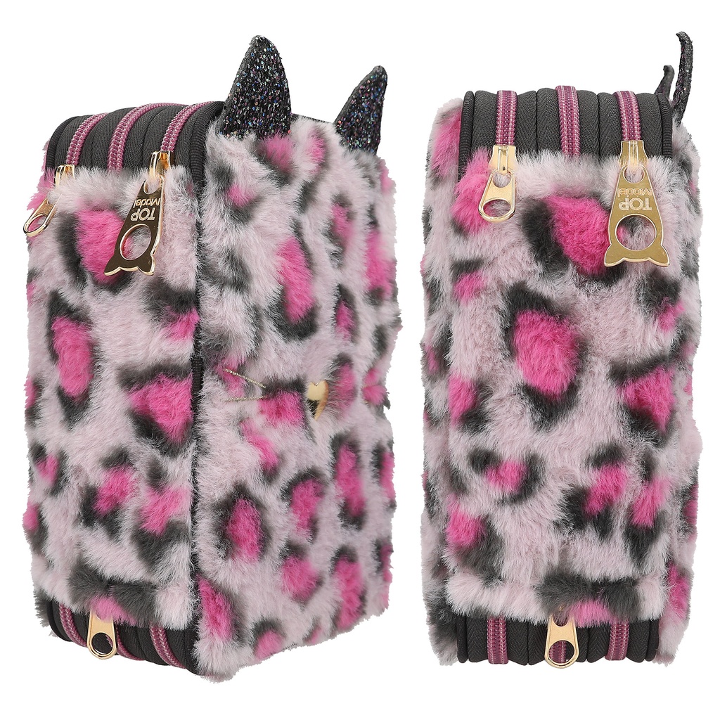 TOPModel estuche triple Leo REBEL KITTY