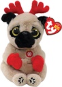 Ty Beanie Baby Bellies - MITTENS the Christmas Pug Dog (6 Inch) Stuffed Plush Toy