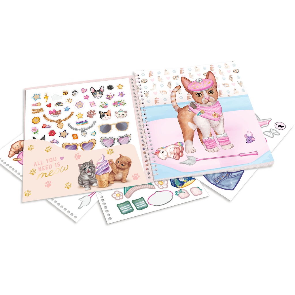 Cuaderno con pegatinas Dress Me Kitty - TOPModel