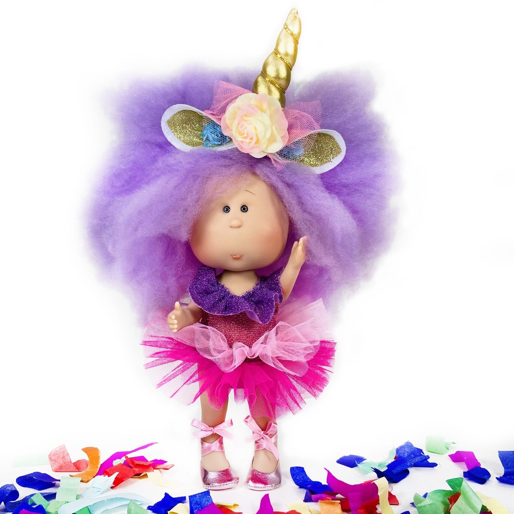 Muñeca Mia Unicornio Pelo Algodón - Nines d'Onil