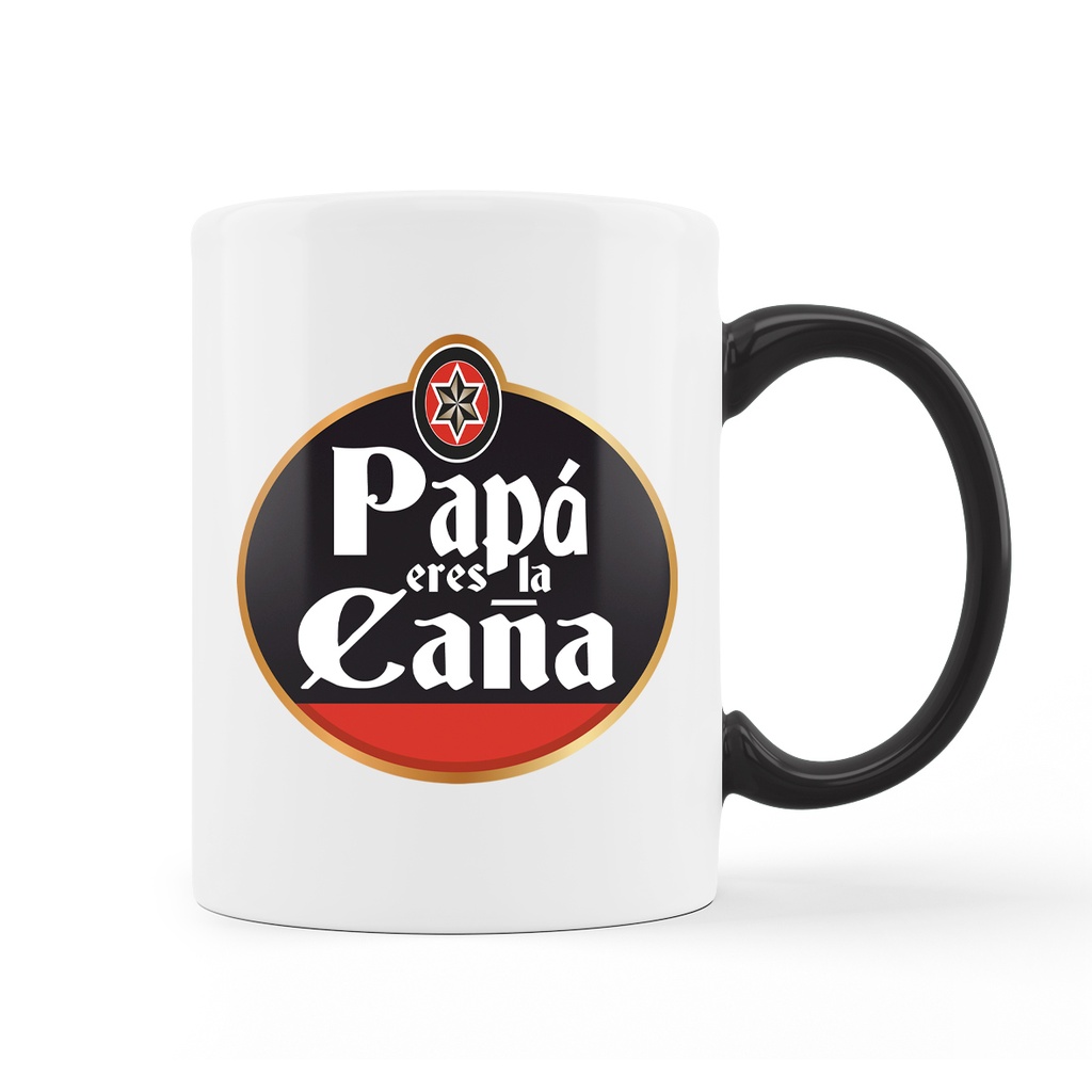 Taza Negra "Papa Eres La Caña"