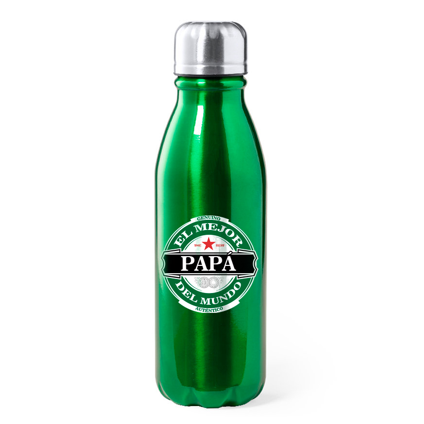 Botella Verde Aluminio "El Mejor Papá del Mundo" - L'Informal