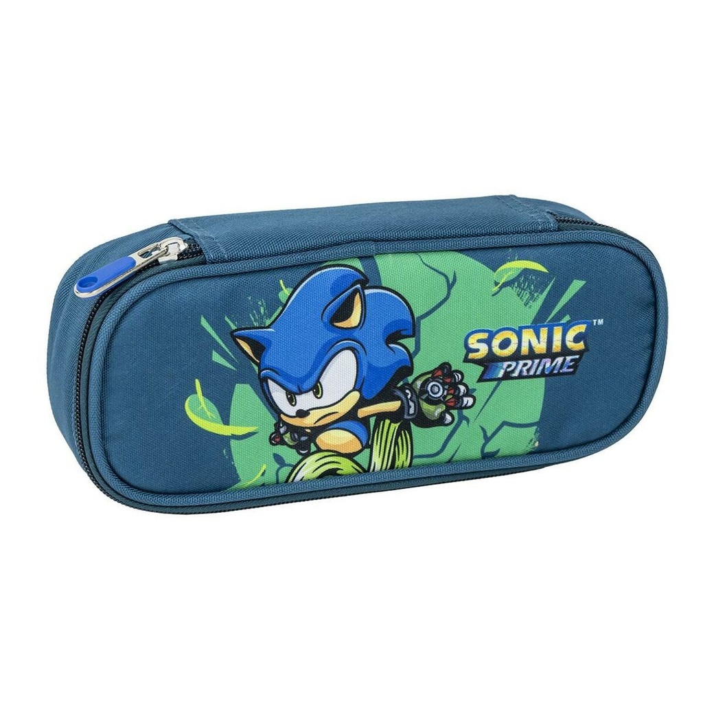 Estuche portatodo verde ovalado 22,5cm - Sonic