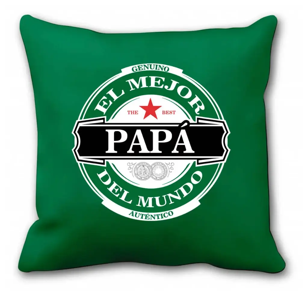 Cojín De Poliéster "El Mejor papa del Mundo" Grande 41 x 41 cm - L'Informal