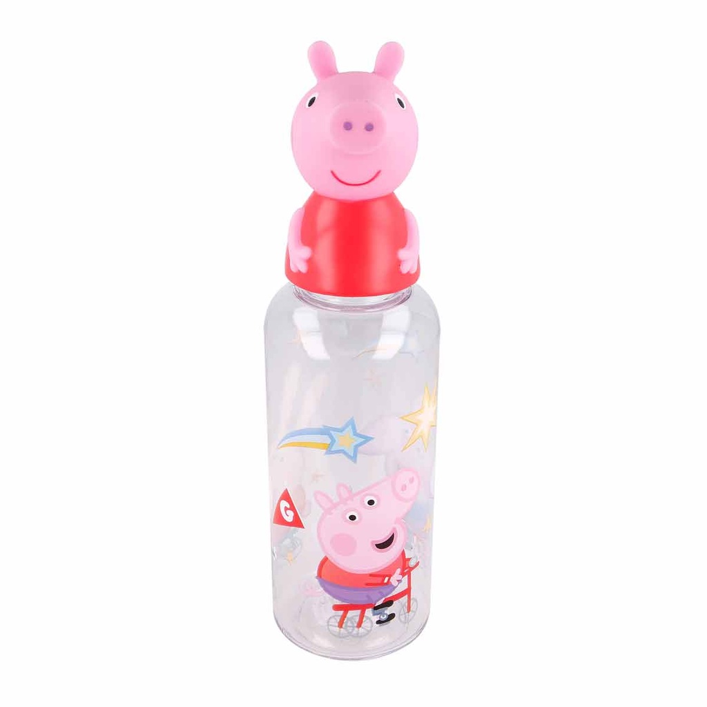 Botella De Plástico Con Tapa 3D - Peppa Pig