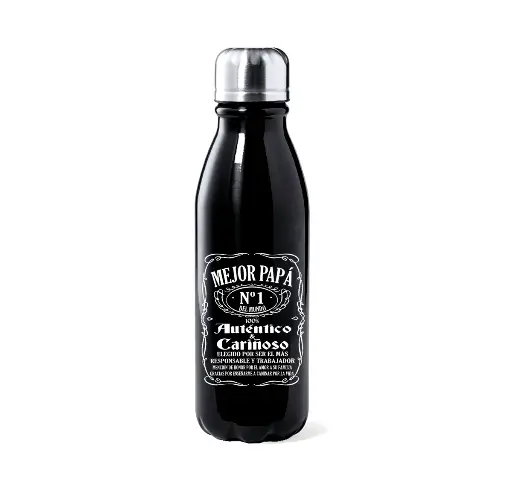 [BOTN6200] Botella Negra Aluminio "Mejor papá nº1 del mundo"