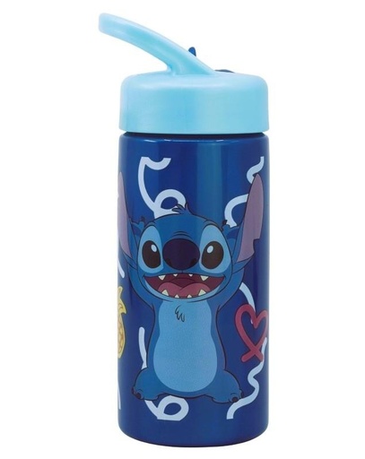 Botella con Cañita plegable 410ml - Stitch