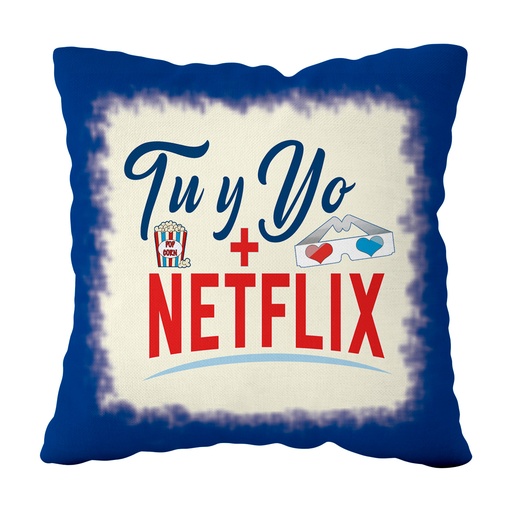 [CO901] Cojín De Poliéster "Tú y yo + Netflix" Pequeño 20x20 cm - L'Informal