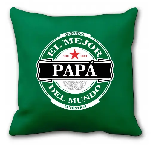 [CG546] Cojín De Poliéster "El Mejor papa del Mundo" Grande 41 x 41 cm - L'Informal