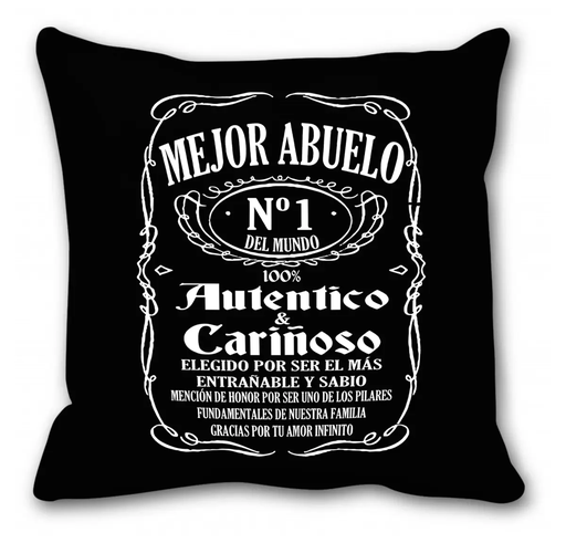 [CG54] Cojín Negro "Mejor Abuelo Nº1"  Mediano 30 x 30 cm - L'Informal